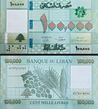 *100 000 Livres Libanon 2011-2023 P95 UNC - Kliknutím na obrázok zatvorte -